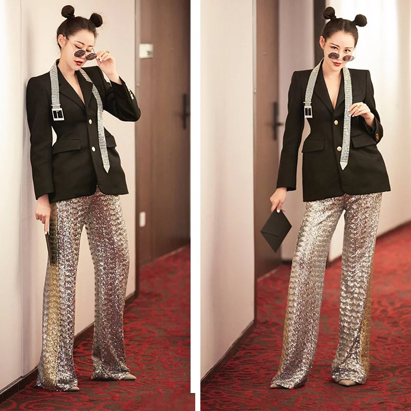 Fashionable Slim Fit Set Shanghai Victoria's Secret Show Bright Sequins Pants Casual Pants Black Blogger Approved Outfit
Fashionable Slim Fit Set Shanghai Victoria's Secret Show Bright Sequins Pants Casual Pants Black Blogger Approved Outfit
