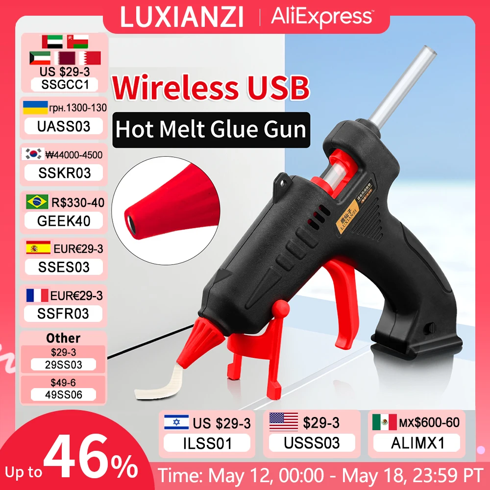 LUXIANZI беспроводной термоклеевой пистолет, набор USB зарядки, электрический инструмент для ремонта, бытовые промышленные силиконовые пистолеты «сделай сам», с клеевыми палочками
LUXIANZI беспроводной термоклеевой пистолет, набор USB зарядки, электрический инструмент для ремонта, бытовые промышленные силиконовые пистолеты «сделай сам», с клеевыми палочками