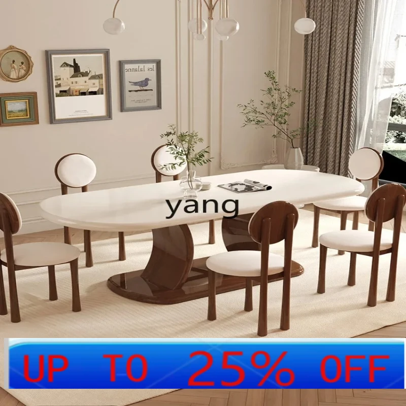 LH cream style dining table household small apartment oval solid wood combination living room modern simple table
LH cream style dining table household small apartment oval solid wood combination living room modern simple table