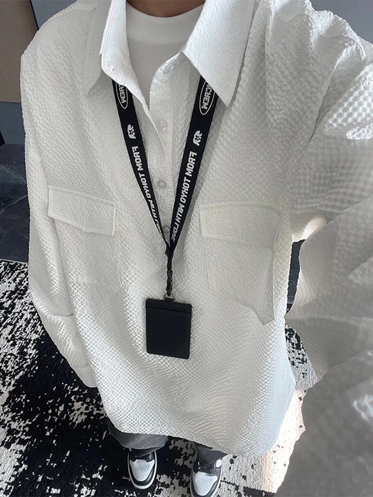 White Bubble Shirt Men's Long Sleeve Spring Autumn Stylish Lazy American Cleanfit Jacket Wear Resistant Loose Fit Youth Trend
White Bubble Shirt Men's Long Sleeve Spring Autumn Stylish Lazy American Cleanfit Jacket Wear Resistant Loose Fit Youth Trend