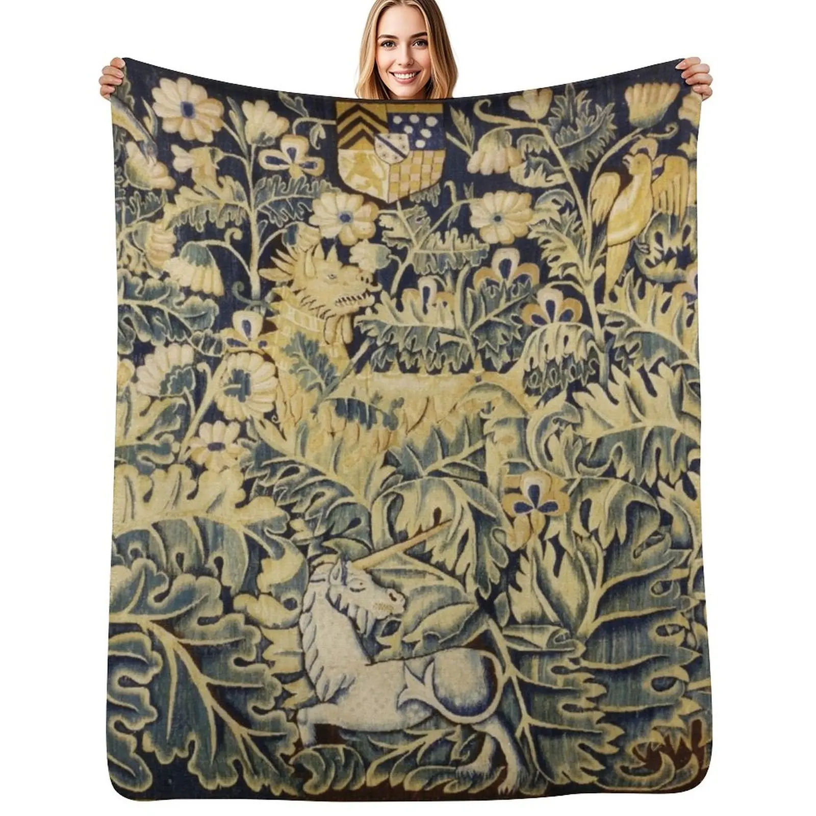 UNICORN, DRAGON ,BIRDS,ANIMALS AMONG CABBAGE LEAVES ANTIQUE GREEN FLORAL TAPESTRY Throw Blanket Thermal Blankets
UNICORN, DRAGON ,BIRDS,ANIMALS AMONG CABBAGE LEAVES ANTIQUE GREEN FLORAL TAPESTRY Throw Blanket Thermal Blankets
