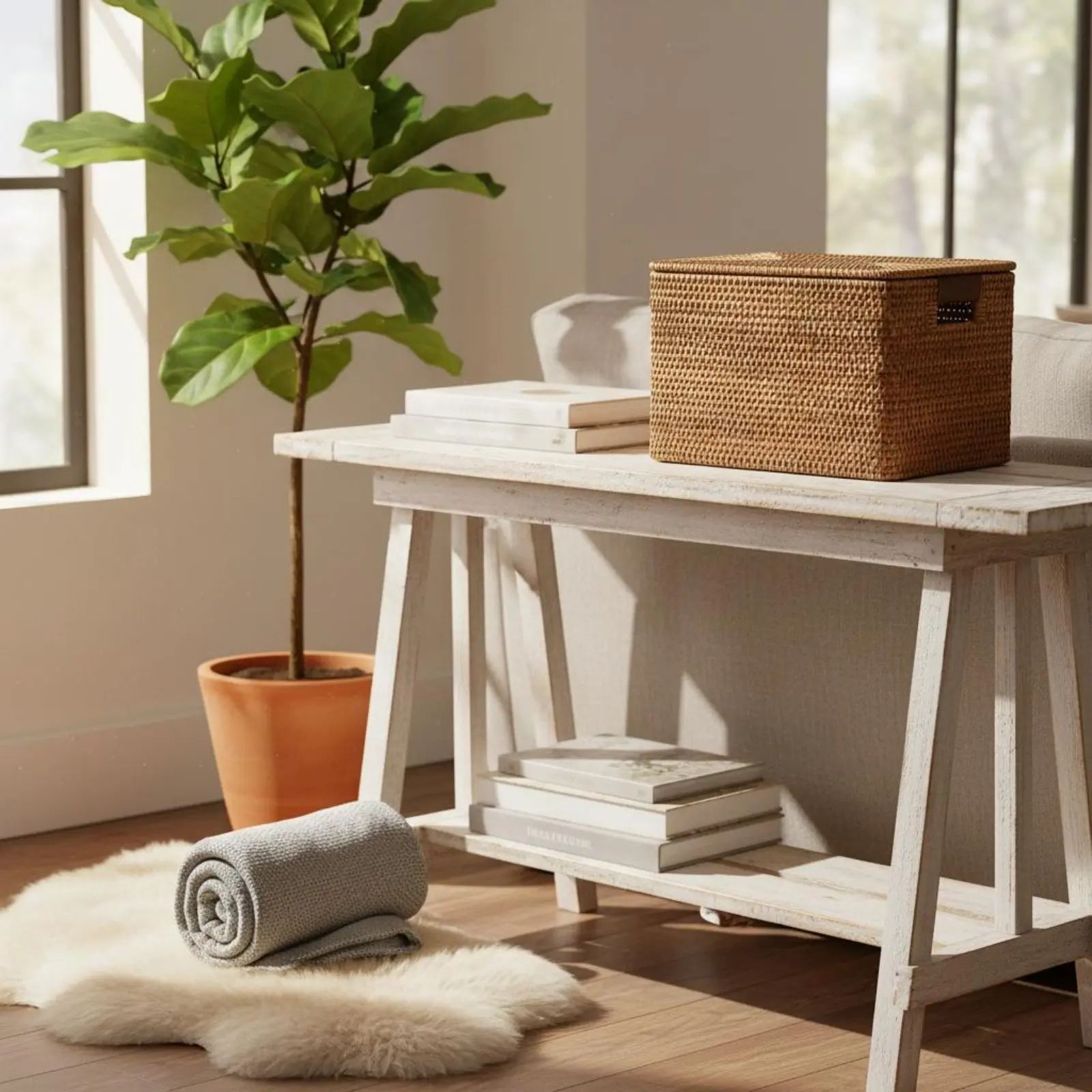 Rattan Storage Container Vintage Design Wicker Container with Handles Rectangular Rattan Tray Nordic Design for Desktop, Closet
Rattan Storage Container Vintage Design Wicker Container with Handles Rectangular Rattan Tray Nordic Design for Desktop, Closet