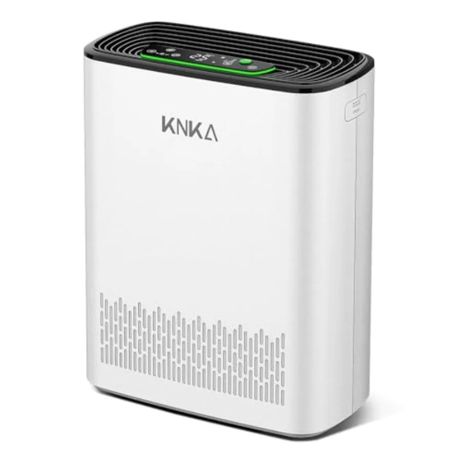 Home air purifier for large rooms and bedrooms up to 1123 ft/hour, white plastic housing, real-time AQI display, washable HEPA
Home air purifier for large rooms and bedrooms up to 1123 ft/hour, white plastic housing, real-time AQI display, washable HEPA