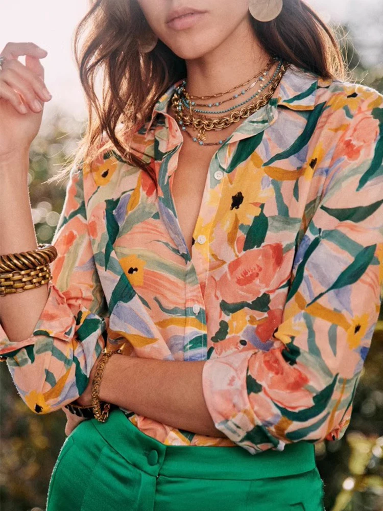 Print Long Sleeve High Waist Women's Shirt And Straight Leg Pants Fashion Set Casual Style Spring Summer Outfit
Print Long Sleeve High Waist Women's Shirt And Straight Leg Pants Fashion Set Casual Style Spring Summer Outfit