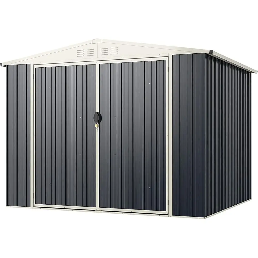 Всепогодный оцинкованный металлический сарай для хранения, 7.5x6.3 фута, с запираемой дверью, простая сборка, для использования на улице, в саду, на заднем дворе
Всепогодный оцинкованный металлический сарай для хранения, 7.5x6.3 фута, с запираемой дверью, простая сборка, для использования на улице, в саду, на заднем дворе