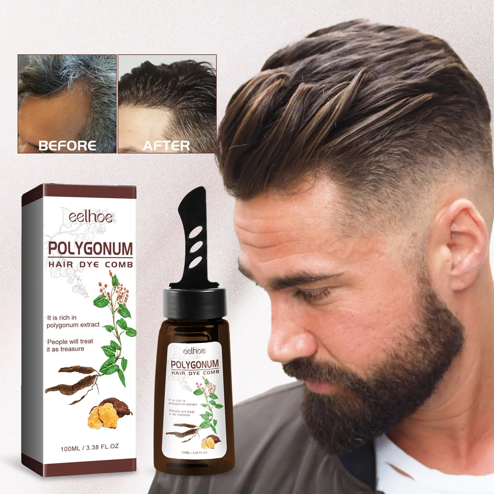 Eelhoe Polygonum Multiflorum Series Deep Cleaning Dry and Smooth Black Shiny Hair Hairdressing Comb Dense Hair Anti-Hair Loss
Eelhoe Polygonum Multiflorum Series Deep Cleaning Dry and Smooth Black Shiny Hair Hairdressing Comb Dense Hair Anti-Hair Loss