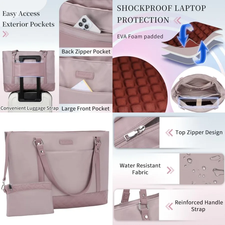 Laptop Tote Bag for Women, 15.6 Inch Computer Shoulder Bag Teacher Work Bag Travel Purse with Small Pouch VONXURY
Laptop Tote Bag for Women, 15.6 Inch Computer Shoulder Bag Teacher Work Bag Travel Purse with Small Pouch VONXURY