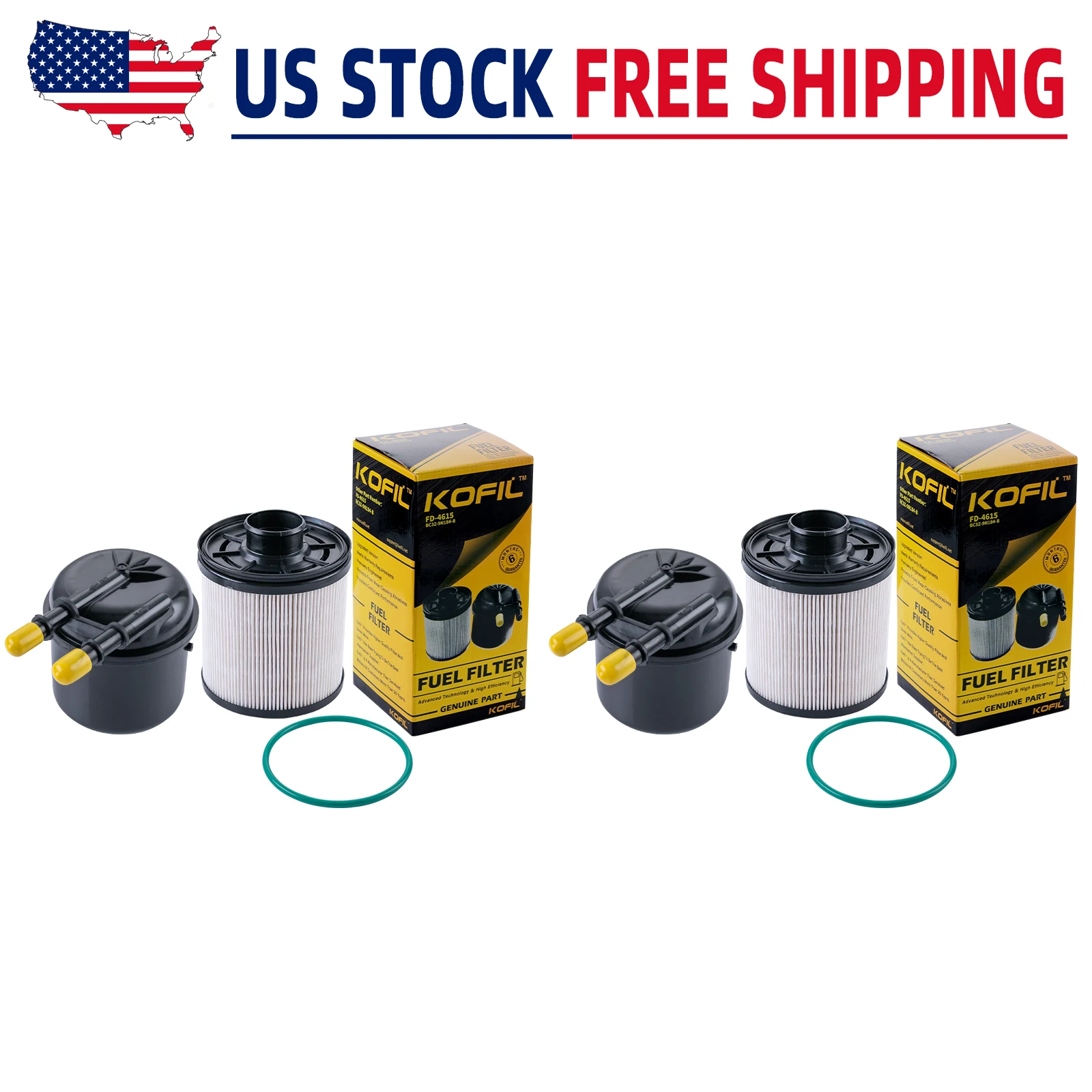 2PCS FD4615 Fuel Filter for 6.7L Powerstroke 4 Micron for Ford Truck Pickup 11-16 F250 F350 F450 F550 Super Duty Diesel
2PCS FD4615 Fuel Filter for 6.7L Powerstroke 4 Micron for Ford Truck Pickup 11-16 F250 F350 F450 F550 Super Duty Diesel