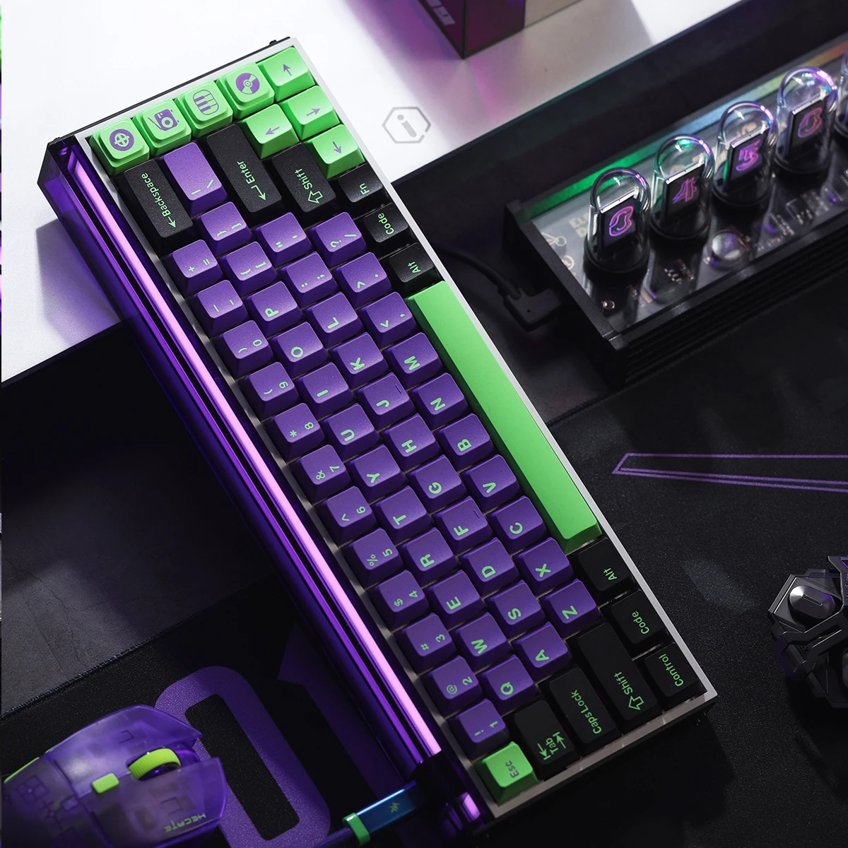 EVA-01 Theme Keycap Set 181key PBT Double Shot keycaps Anime keycaps Cherry Profile KeyCap for Mechanical Keyboard
EVA-01 Theme Keycap Set 181key PBT Double Shot keycaps Anime keycaps Cherry Profile KeyCap for Mechanical Keyboard