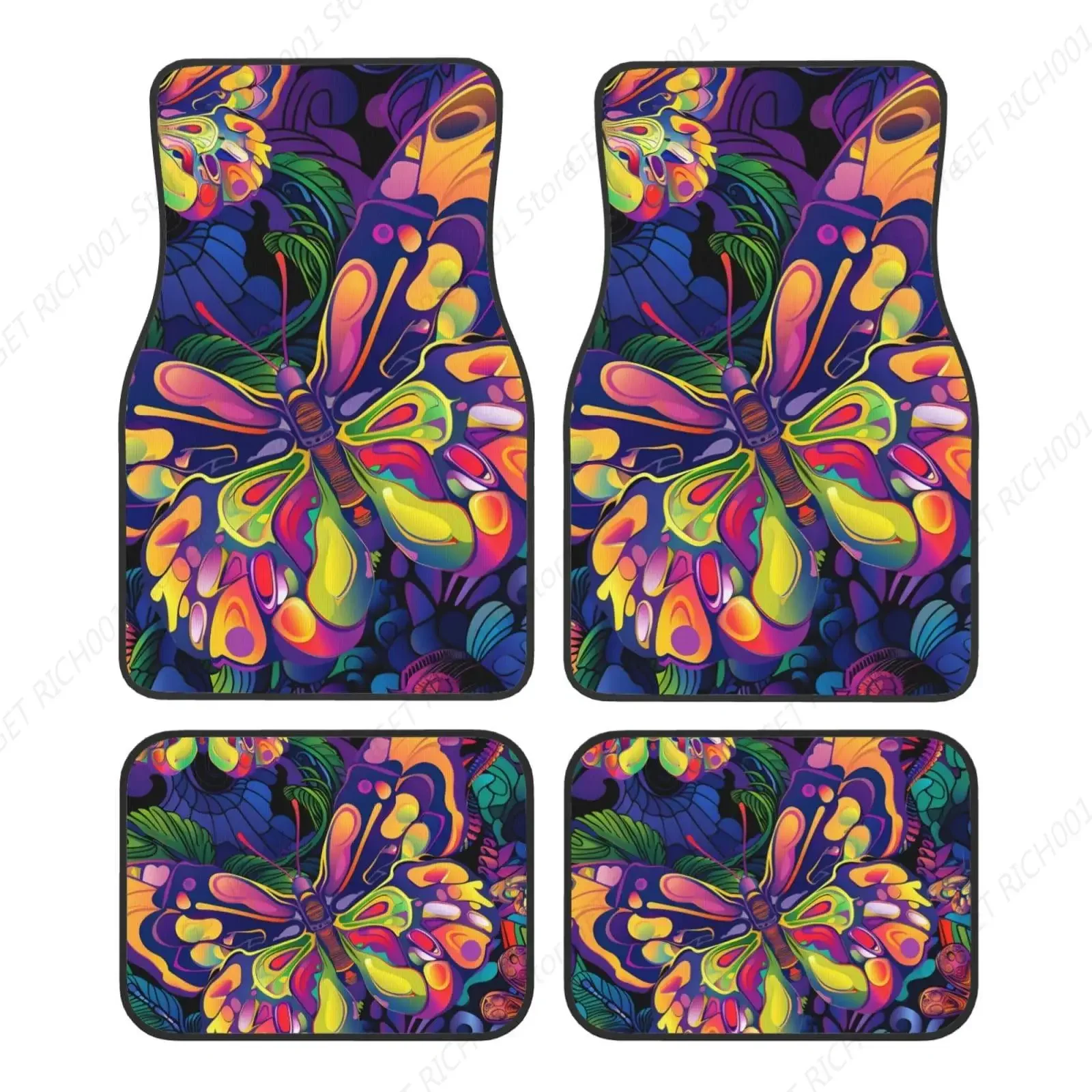 Colorful Butterfly Carpet Floor Mats For Cars, Auto Accessories Car Floor Mats Funny Car Floor Foot Mat Sets Of 4 Pieces
Colorful Butterfly Carpet Floor Mats For Cars, Auto Accessories Car Floor Mats Funny Car Floor Foot Mat Sets Of 4 Pieces