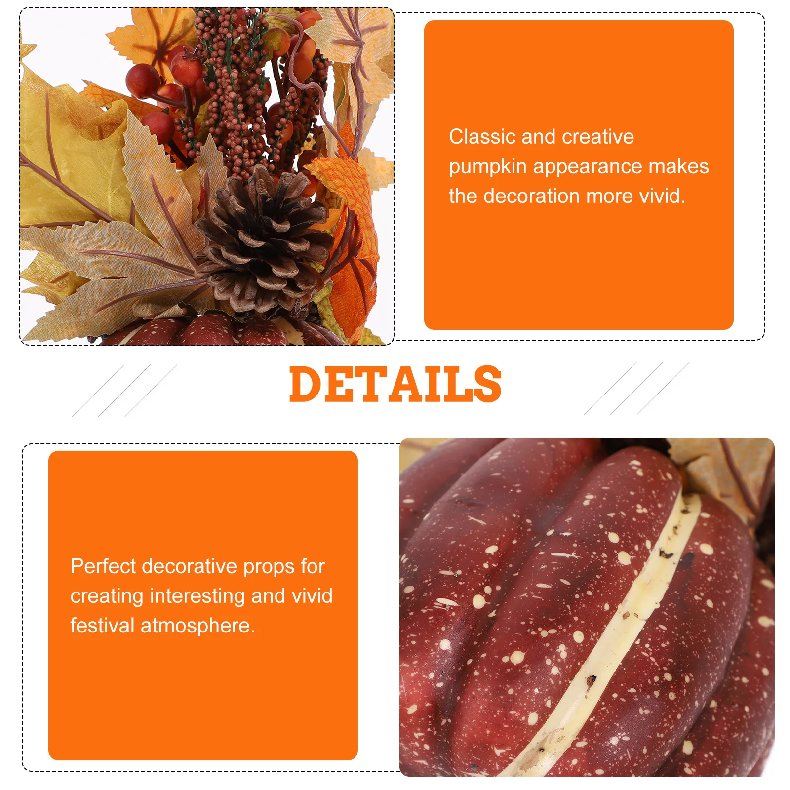 Foam Pumpkin Vivid Fake Maple Branch DecorPlant Desk Christmas Outdoor Bipeltate Adornment Adornment Weatherproof
Foam Pumpkin Vivid Fake Maple Branch DecorPlant Desk Christmas Outdoor Bipeltate Adornment Adornment Weatherproof