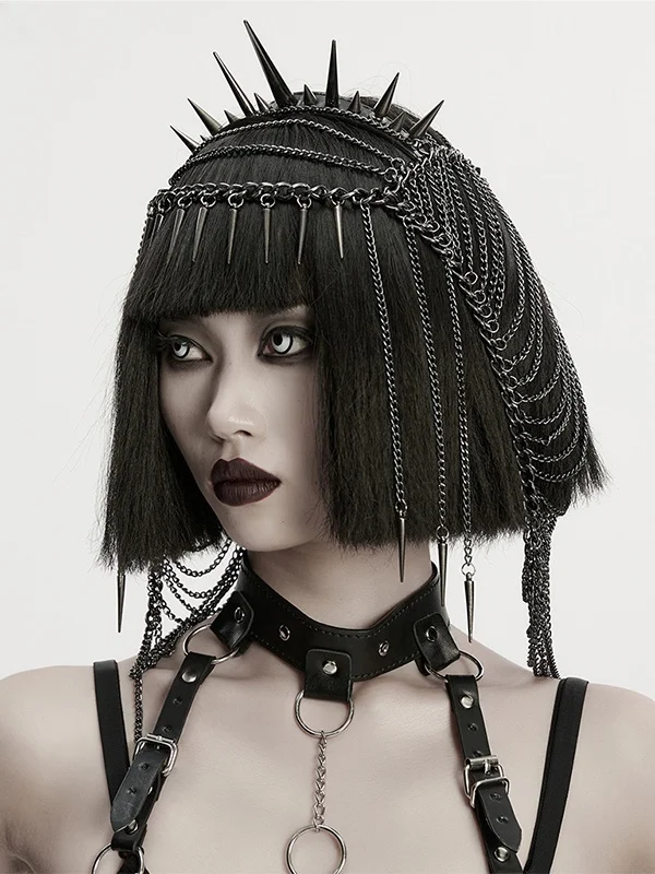 PUNK RAVE Punk Style Themed Hairband Women's New 2025 Trendy Chain Headwear Accessory Sharp Spike Stud Design Individuality
PUNK RAVE Punk Style Themed Hairband Women's New 2025 Trendy Chain Headwear Accessory Sharp Spike Stud Design Individuality