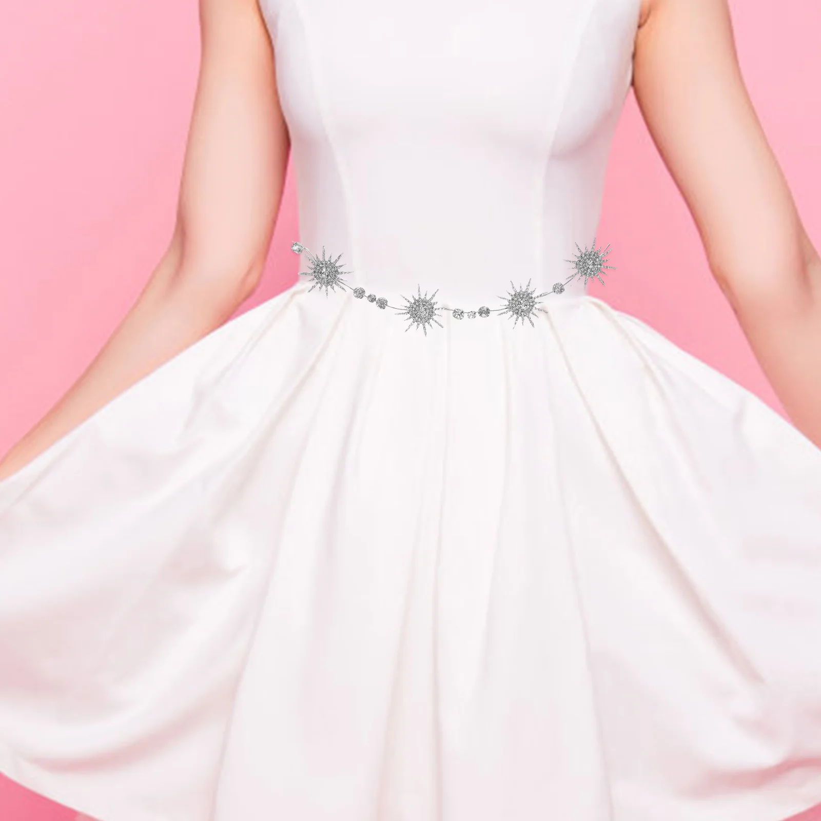 Rhinestone Wedding Belt Silver Star Chain Decor Bridal Sash Waist Dress Accessory Durable Lightweight Banquet Party
Rhinestone Wedding Belt Silver Star Chain Decor Bridal Sash Waist Dress Accessory Durable Lightweight Banquet Party