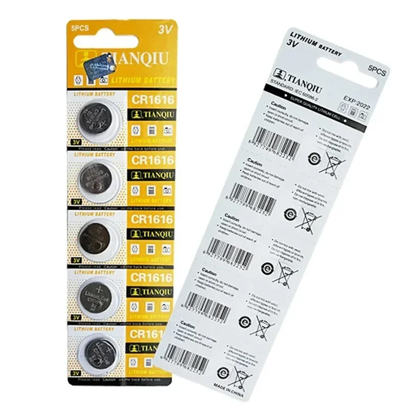 TIANQIU CR1616 Coin Cells Battery 3V 50mAh CR 1616 DL1616 BR1616 5021LC LM1616 Lithium Battery For Watch Remote Control
TIANQIU CR1616 Coin Cells Battery 3V 50mAh CR 1616 DL1616 BR1616 5021LC LM1616 Lithium Battery For Watch Remote Control