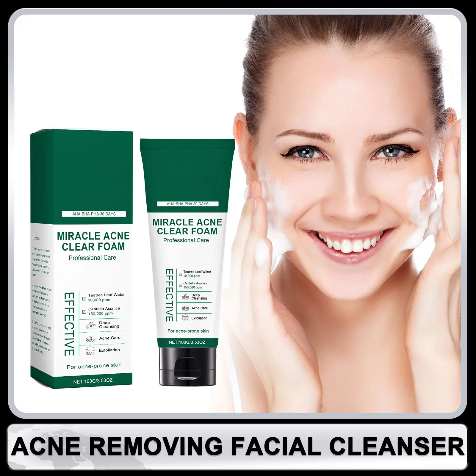 Tea Tree Facial Cleanser Acne Remover Blackhead Oil Control Deep Cleansing Pores Brightening Rejuvenation Shrink Pores Face Wash
Tea Tree Facial Cleanser Acne Remover Blackhead Oil Control Deep Cleansing Pores Brightening Rejuvenation Shrink Pores Face Wash