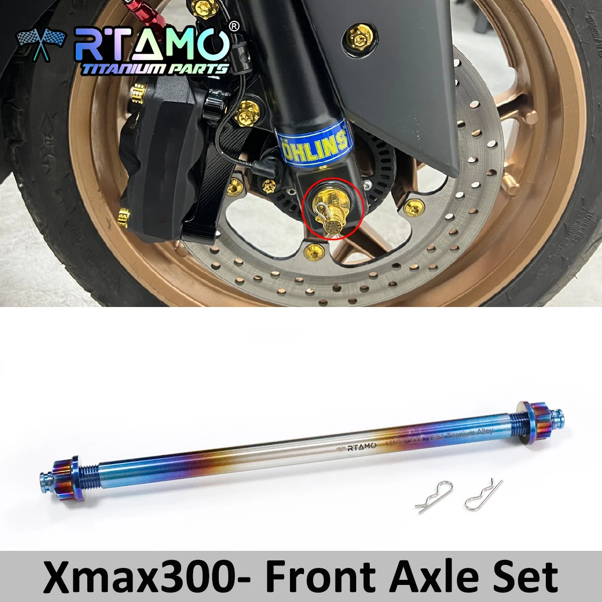 RTAMO Набор титановых валов M14X300X1.5P, передняя ось мотоцикла с необычной гайкой для Yamaha Xmax 300
RTAMO Набор титановых валов M14X300X1.5P, передняя ось мотоцикла с необычной гайкой для Yamaha Xmax 300
