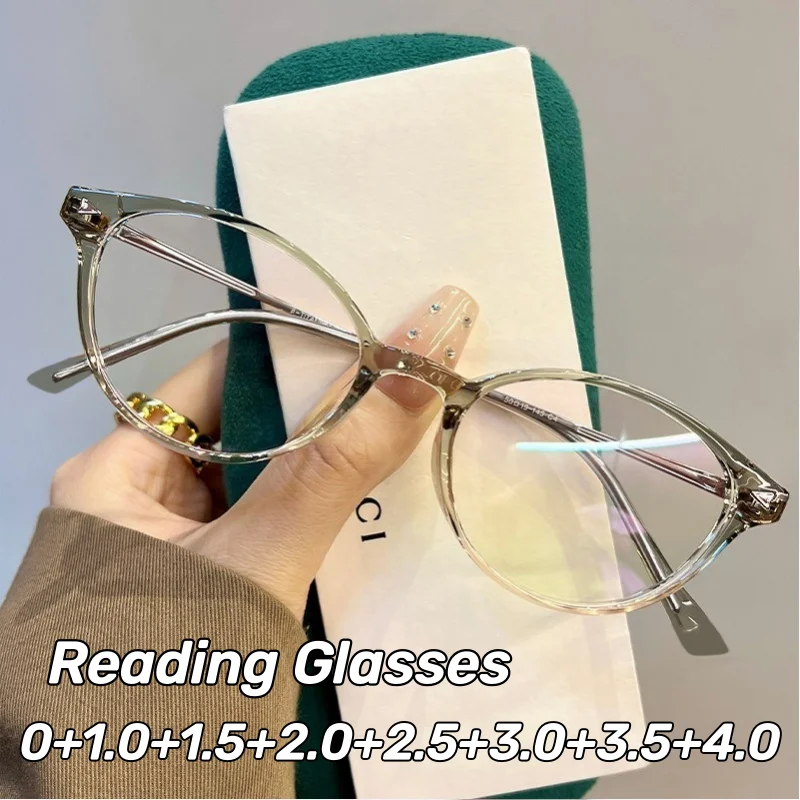 Gradient Cat-Eye Small-Frame Presbyopic Glasses Retro Nerd-Style Unisex Blue Light Blocking Reading Glasses with Plus Dioptres
Gradient Cat-Eye Small-Frame Presbyopic Glasses Retro Nerd-Style Unisex Blue Light Blocking Reading Glasses with Plus Dioptres