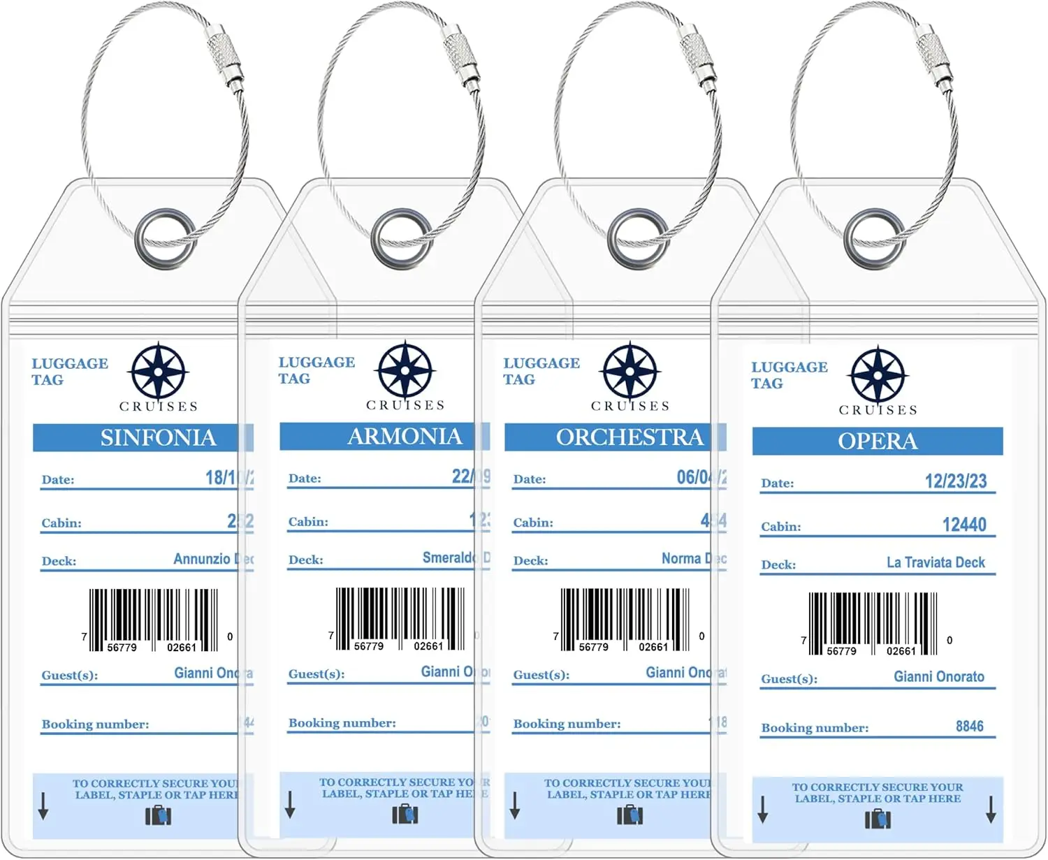 Clear Waterproof Cruise Luggage Tag Holder (4 Pack) - Fits All MSC Ships, Durable Plastic with Steel Rings, Secure Bag ID for Travel 2026-2027
Clear Waterproof Cruise Luggage Tag Holder (4 Pack) - Fits All MSC Ships, Durable Plastic with Steel Rings, Secure Bag ID for Travel 2026-2027