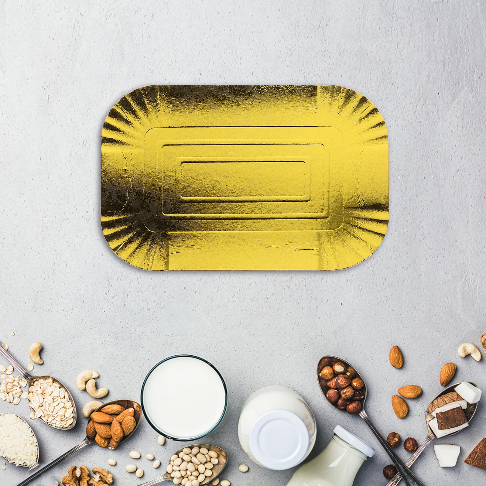 10 Pcs Golden Paper Tray Aluminium Foil Disposable Dishes Food Safe Plain Plates Banquet Party Catering Tableware
10 Pcs Golden Paper Tray Aluminium Foil Disposable Dishes Food Safe Plain Plates Banquet Party Catering Tableware