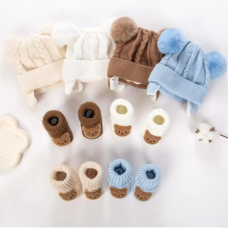 Autumn Winter Fleece Lining Baby Hat with Pompom Balls And Matching Socks Set for 0-3 Years Toddlers Knitted Beanies Cap
Autumn Winter Fleece Lining Baby Hat with Pompom Balls And Matching Socks Set for 0-3 Years Toddlers Knitted Beanies Cap