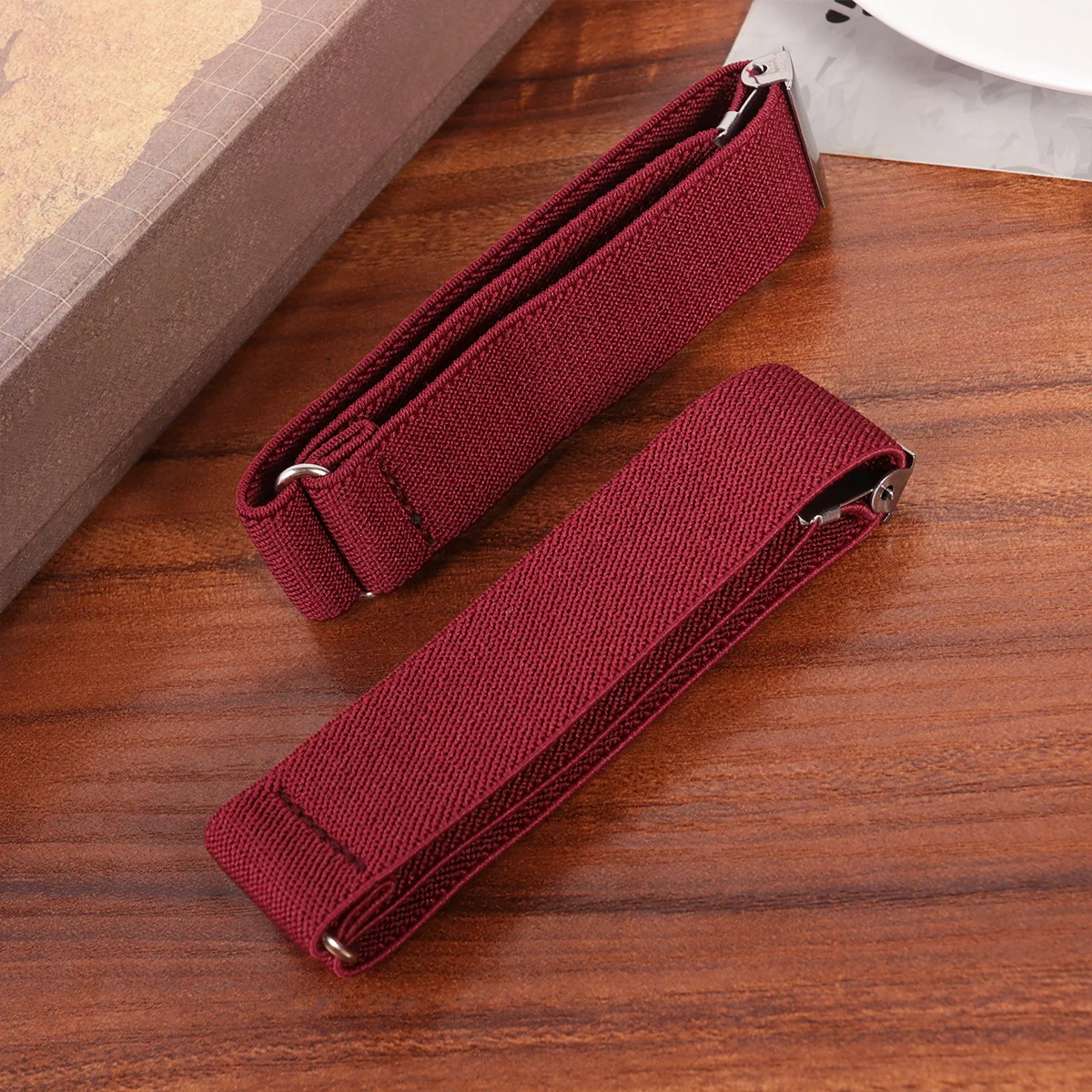 1Pair Chinlon Shirt Armband 2.5cm Non Adjustable Anti Slip Shirt Stay for Men Women Office Formal Wear Wine Red
1Pair Chinlon Shirt Armband 2.5cm Non Adjustable Anti Slip Shirt Stay for Men Women Office Formal Wear Wine Red