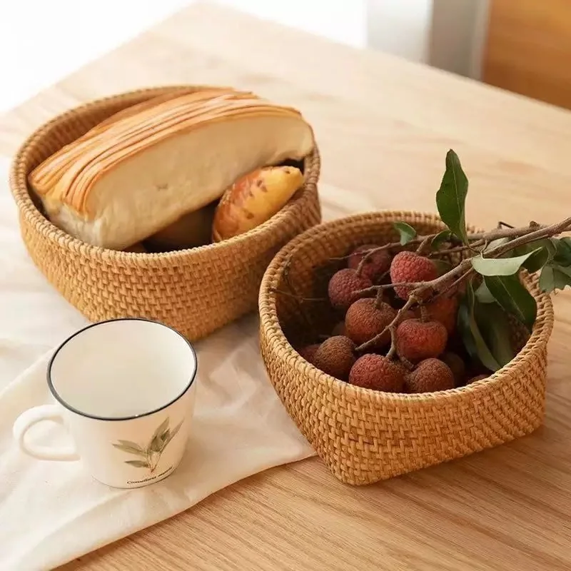 Cane woven fruit basket storage basket, candy tray, round fruit tray in living room, household Mantou basket, dried fruit tray
Cane woven fruit basket storage basket, candy tray, round fruit tray in living room, household Mantou basket, dried fruit tray