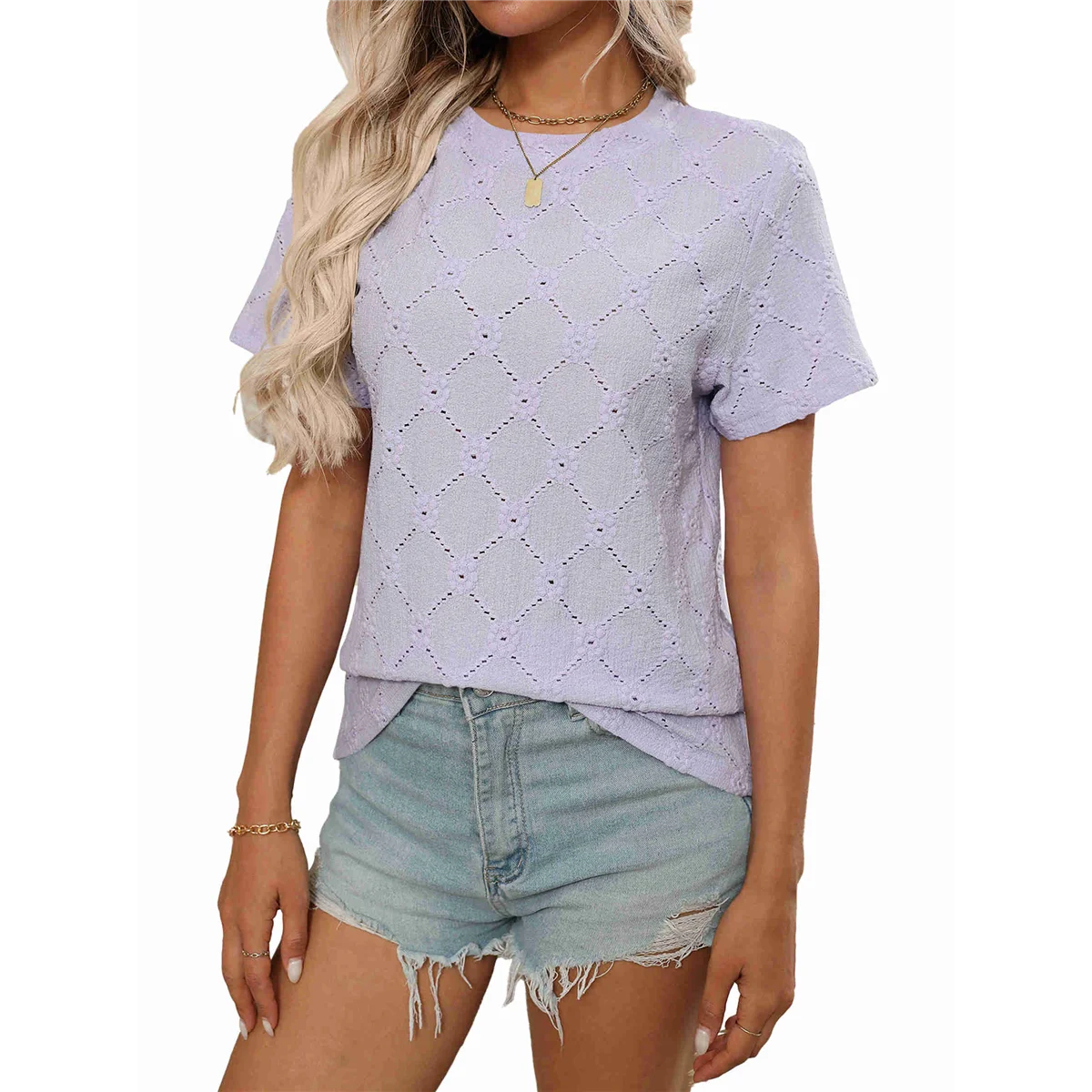 Women'S Casual Scoop Neck Eyelet Embroidered Hollow Out Short Sleeve Blouses Shirts Light XL
Women'S Casual Scoop Neck Eyelet Embroidered Hollow Out Short Sleeve Blouses Shirts Light XL