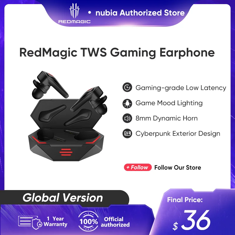 Игровые наушники Nubia RedMagic TWS для Redmagic 8s pro, беспроводные Bluetooth-наушники, 39 мс, низкая задержка, 4-16 часов работы от батареи
Игровые наушники Nubia RedMagic TWS для Redmagic 8s pro, беспроводные Bluetooth-наушники, 39 мс, низкая задержка, 4-16 часов работы от батареи