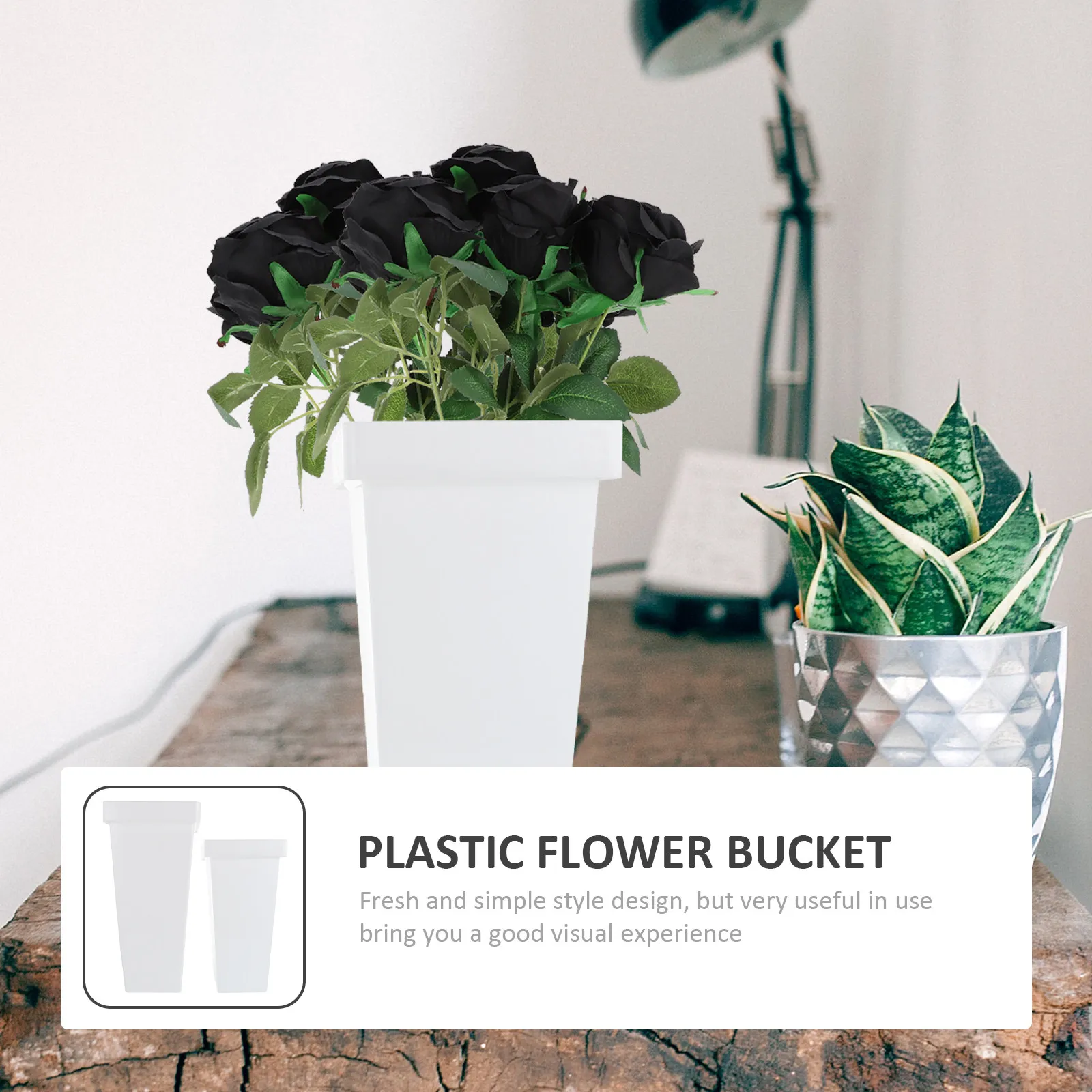 2Pcs Premium Plastic Flower Bucket for Arrangement Decoration Modern Simple Elegant Flower Holder for Home Office Balcony Shop
2Pcs Premium Plastic Flower Bucket for Arrangement Decoration Modern Simple Elegant Flower Holder for Home Office Balcony Shop