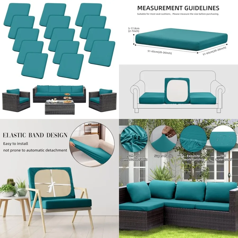 Outdoor Cushion Covers Set, 1 Patio Furniture Couch Seat Slipcovers, Replacement for Sofa Sectional Chair Cover Only
Outdoor Cushion Covers Set, 1 Patio Furniture Couch Seat Slipcovers, Replacement for Sofa Sectional Chair Cover Only