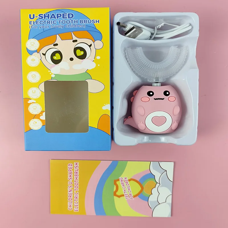 Children's U-shaped electric toothbrush, 360-degree cartoon children's soft plastic electric charging ultrasonic IPX6
Children's U-shaped electric toothbrush, 360-degree cartoon children's soft plastic electric charging ultrasonic IPX6