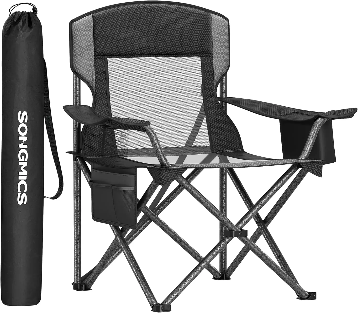 Oversized Folding Camping Chair, Heavy-Duty 352 lb Capacity, Adjustable Armrests with Cooler & Storage, Breathable Mesh
Oversized Folding Camping Chair, Heavy-Duty 352 lb Capacity, Adjustable Armrests with Cooler & Storage, Breathable Mesh