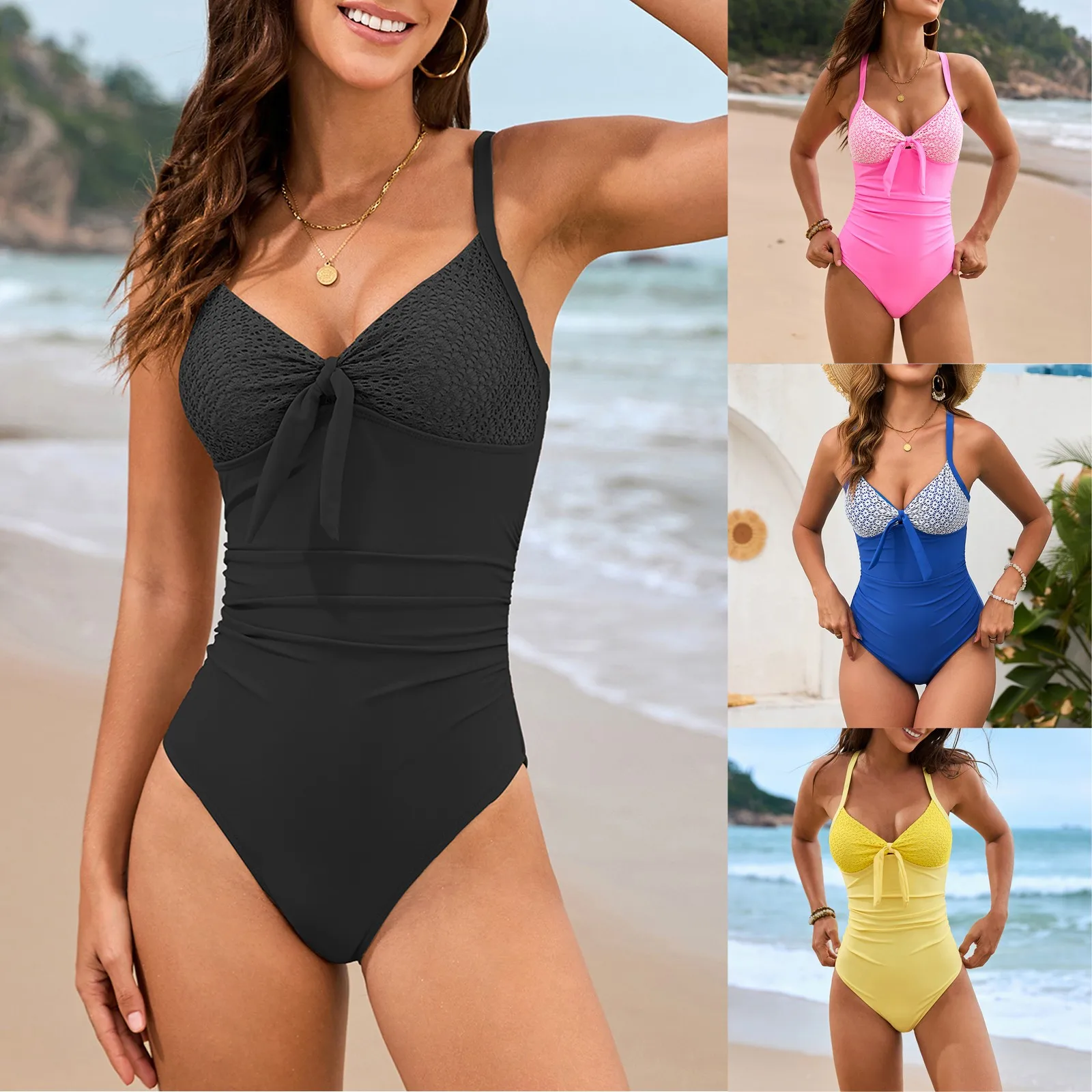 Ladies' Fesh Solid Color Swimwear With Chest Pad No Steel Bra Sexy Slimming Fashion Soft and Cozy Beach One-piece Suits
Ladies' Fesh Solid Color Swimwear With Chest Pad No Steel Bra Sexy Slimming Fashion Soft and Cozy Beach One-piece Suits
