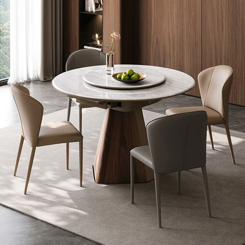 Luxury Extendable Round Dining Tables with Turntable Modern Durable Restaurant Dining Room Table Expandable Sturdy Kithen Table
Luxury Extendable Round Dining Tables with Turntable Modern Durable Restaurant Dining Room Table Expandable Sturdy Kithen Table