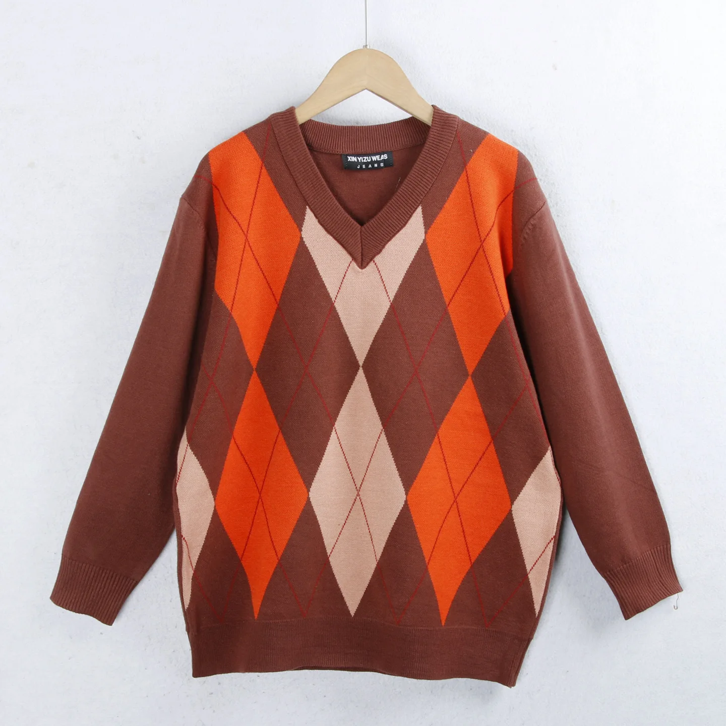 Women's V-Ne Knitted Sweater Diamond Pattern Autumn Winter plus Size Color Blo Slimming Lazy Versatile Elastic Knitwear
Women's V-Ne Knitted Sweater Diamond Pattern Autumn Winter plus Size Color Blo Slimming Lazy Versatile Elastic Knitwear