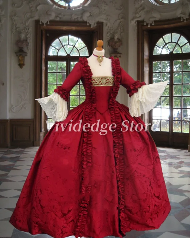 Customized Vintage Red Victorian cosplay prom dresses Medieval Renaissance Rococo party dresses evening gowns 2025
Customized Vintage Red Victorian cosplay prom dresses Medieval Renaissance Rococo party dresses evening gowns 2025