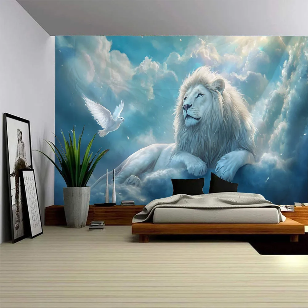 White Cloud Lion Tapestry Fierce Animal Background Cloth Cartoon Art Wall Hanging Dormitory Decoration Home Aesthetics Tapestry
White Cloud Lion Tapestry Fierce Animal Background Cloth Cartoon Art Wall Hanging Dormitory Decoration Home Aesthetics Tapestry