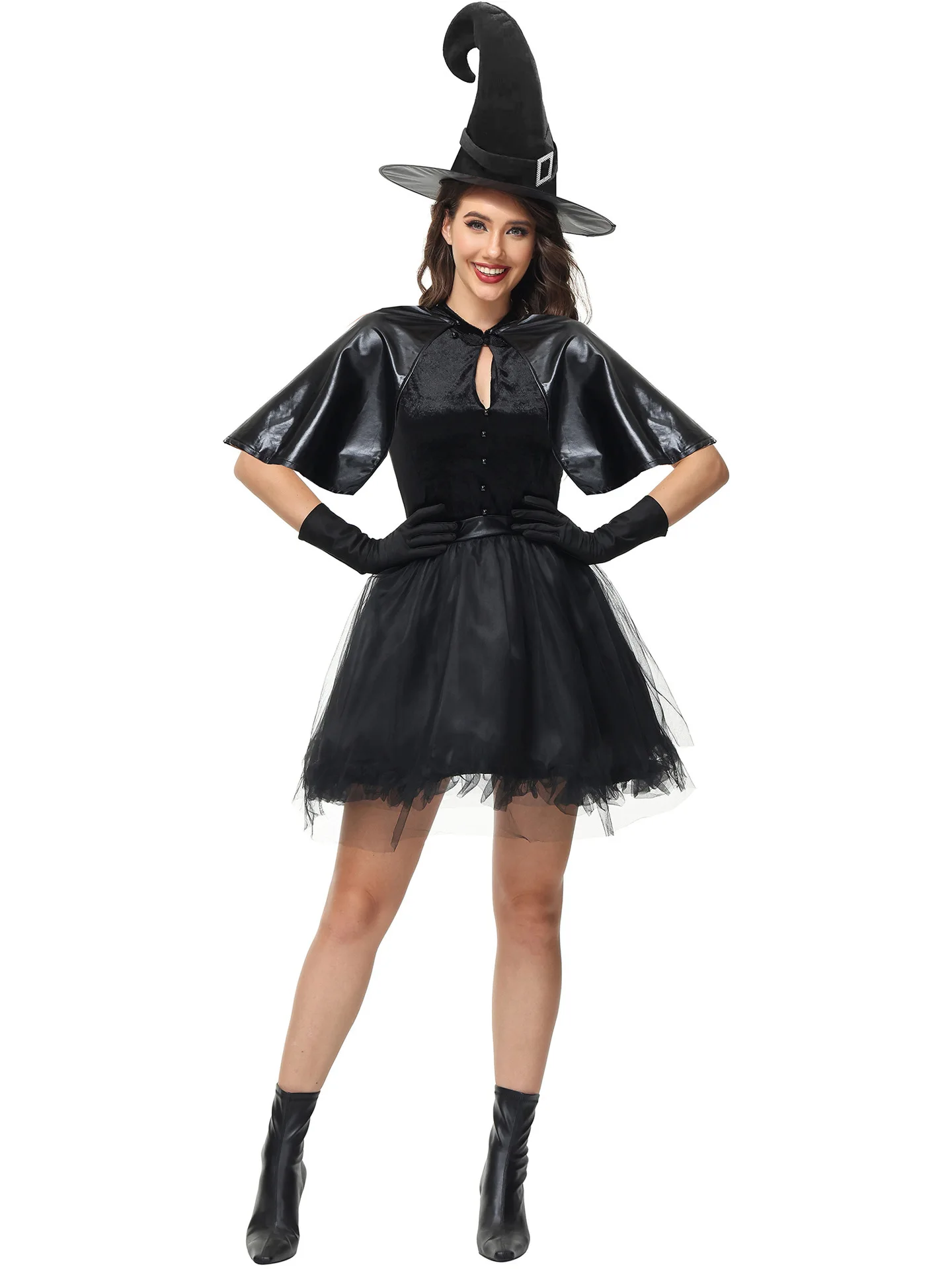Dark Party Witch Costume Halloween Evil Uniform Women's Halloween Costume Gothic Style Lady Outfit
Dark Party Witch Costume Halloween Evil Uniform Women's Halloween Costume Gothic Style Lady Outfit