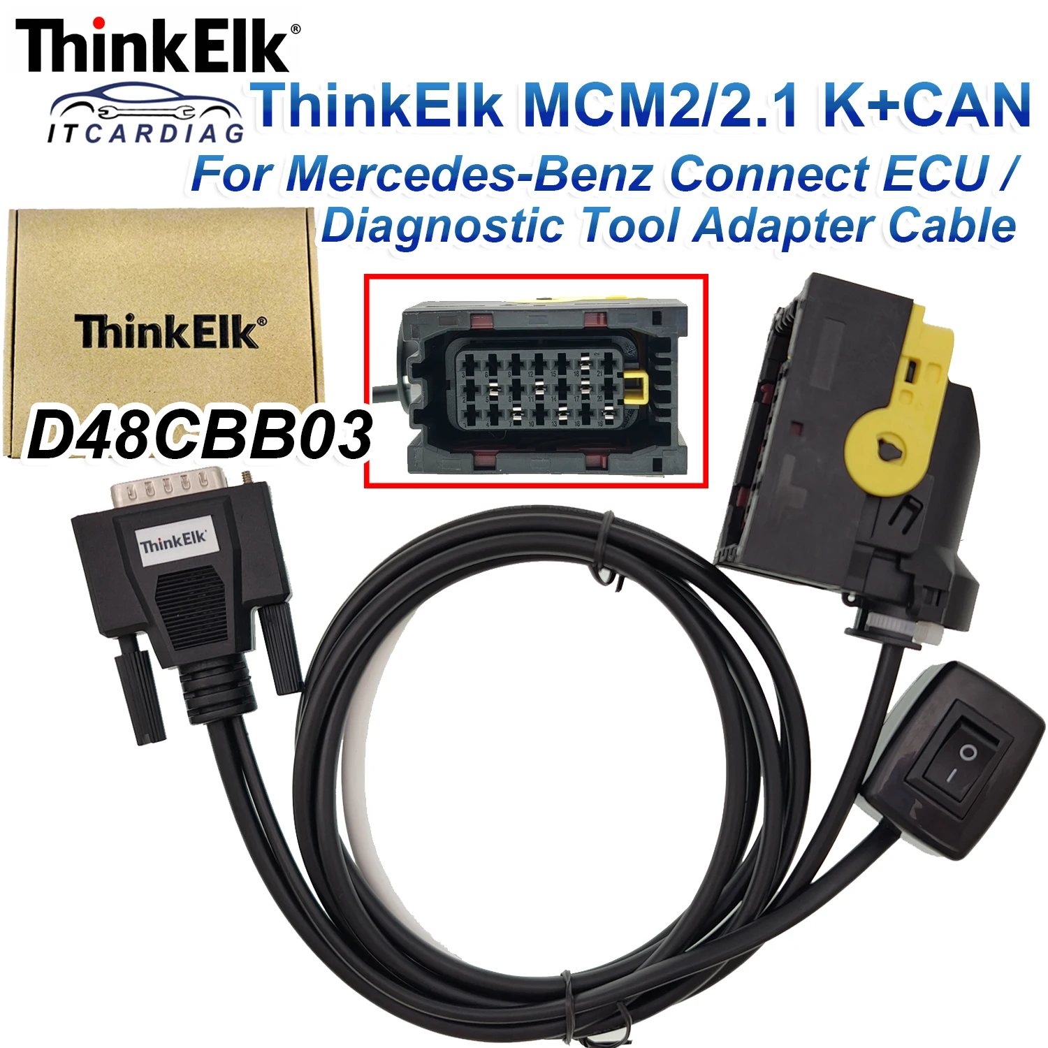 THINKELK For Mercedes-Benz MCM2/2.1 K+CAN Cable D48CBB03 Connect ECU And Diagnostic Tool Adapter Cable
THINKELK For Mercedes-Benz MCM2/2.1 K+CAN Cable D48CBB03 Connect ECU And Diagnostic Tool Adapter Cable