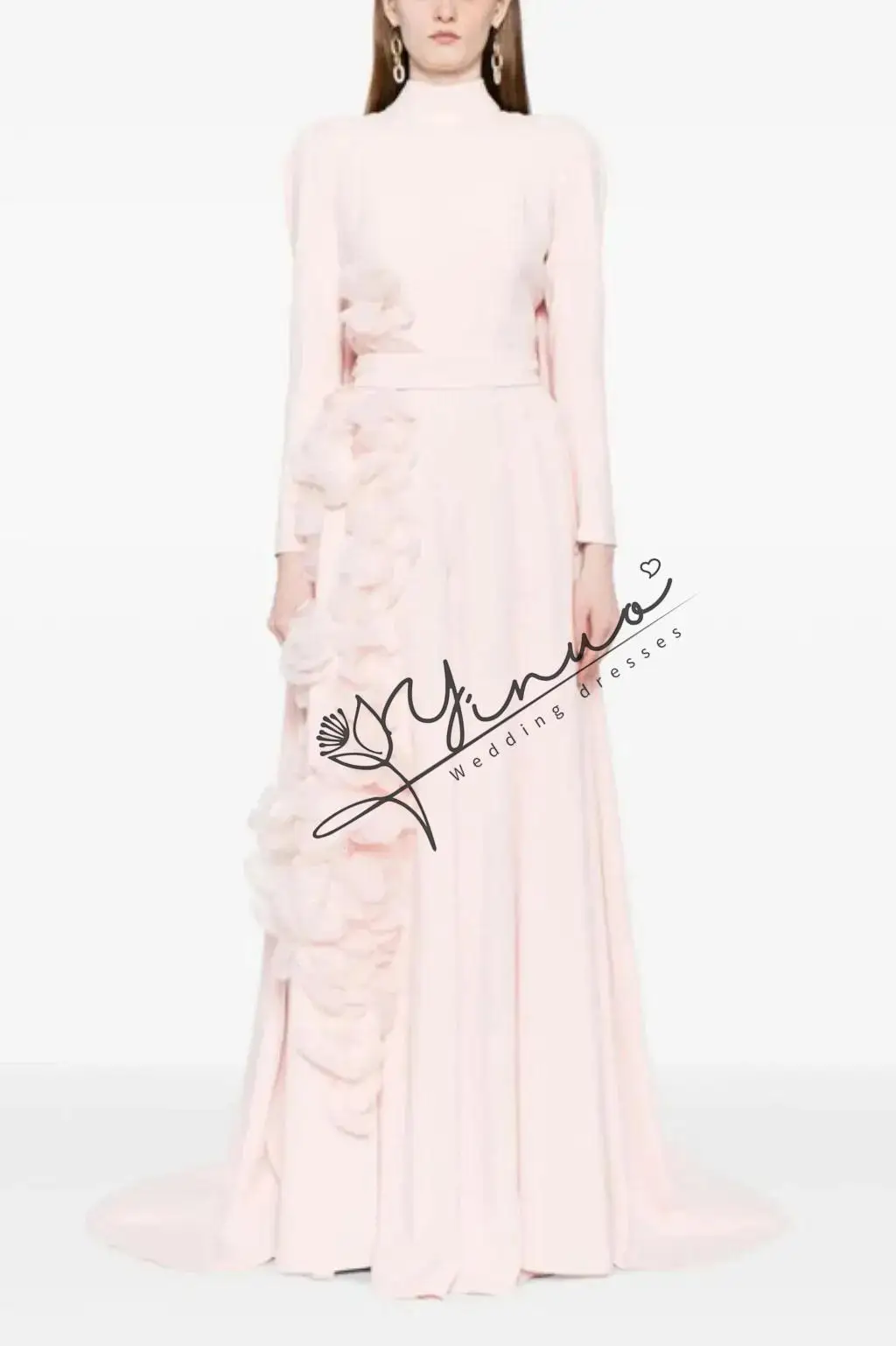 customized Saudi Arabia A-Line Cape Prom Dresses With Hand-Made Flowers Long Sleeves High Neck Evening Dresses Floor-Length Par
customized Saudi Arabia A-Line Cape Prom Dresses With Hand-Made Flowers Long Sleeves High Neck Evening Dresses Floor-Length Par