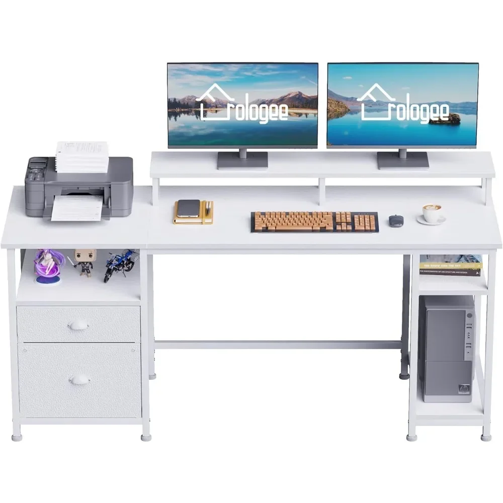 Office Furniture Desk Sets ,61" Computer Desk With Fabric File Cabinet & Drawer, Reversible White Desk With Storage Shelf
Office Furniture Desk Sets ,61" Computer Desk With Fabric File Cabinet & Drawer, Reversible White Desk With Storage Shelf