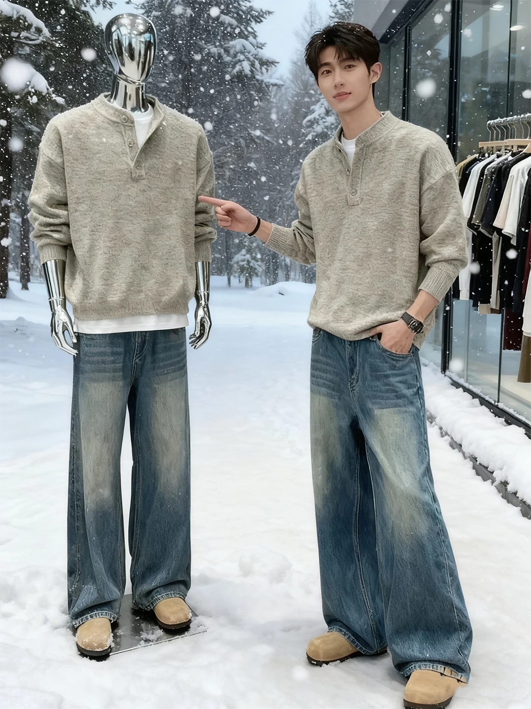 Thiened Henry Collar Knitted Sweater Men's Winter Warm Inner Ne Knitwear Soft Comfortable Loose Fit Vintage Sle
Thiened Henry Collar Knitted Sweater Men's Winter Warm Inner Ne Knitwear Soft Comfortable Loose Fit Vintage Sle