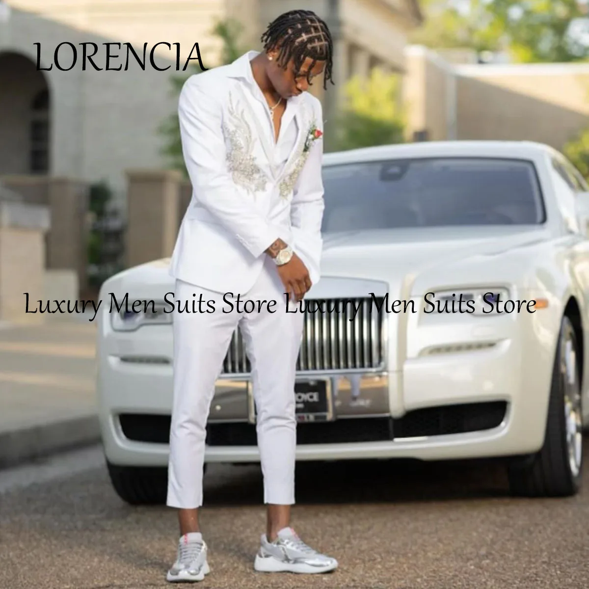 Metallic Customized Formal Ornament Tuxedos Men Suits With Gold Belt Wedding Groom Dinner Party Male Prom Blazers 2 Pieces
Metallic Customized Formal Ornament Tuxedos Men Suits With Gold Belt Wedding Groom Dinner Party Male Prom Blazers 2 Pieces