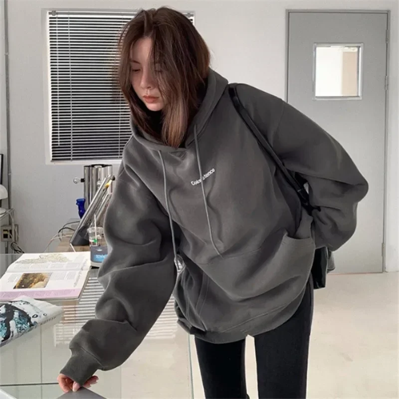 Autumn Women Kpop Loose Hooded Sweatshirts Warm Pullovers Long Sleeve Couple Tops Harajuku Vintage Letter Printed Hoodies Y2k 
Autumn Women Kpop Loose Hooded Sweatshirts Warm Pullovers Long Sleeve Couple Tops Harajuku Vintage Letter Printed Hoodies Y2k