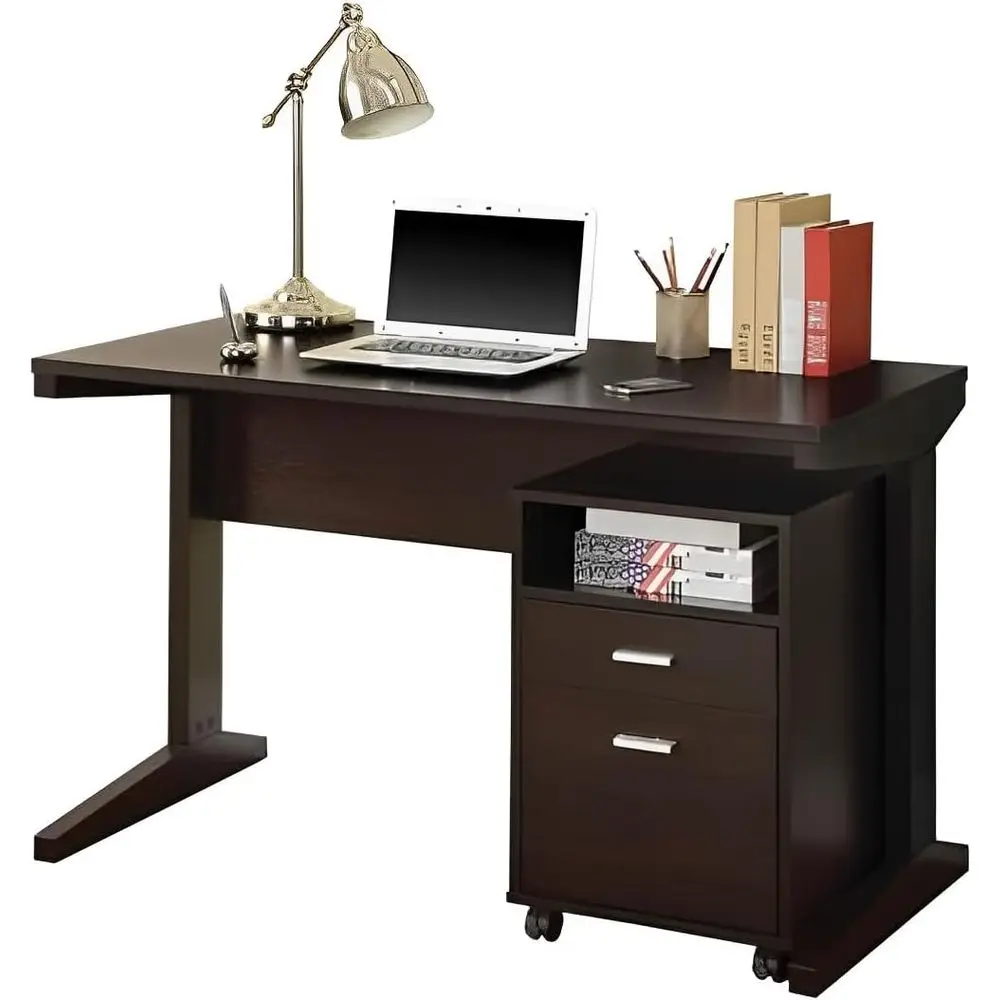 Elegant Writing Desk with Mobile File Cabinet, Espresso Wood, 47.25x23.25x30, Home Office Storage
Elegant Writing Desk with Mobile File Cabinet, Espresso Wood, 47.25x23.25x30, Home Office Storage