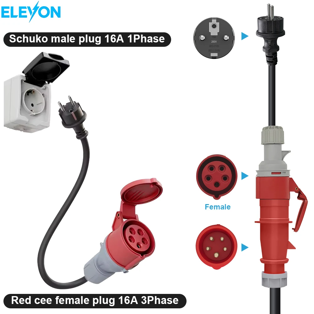 Khons Red CEE 16A 3Phase To 16A Schuko Adapter EV Charger Red Female Plug Socket Adapter Red CEE Connect With 16A 3Phase To 16A
Khons Red CEE 16A 3Phase To 16A Schuko Adapter EV Charger Red Female Plug Socket Adapter Red CEE Connect With 16A 3Phase To 16A