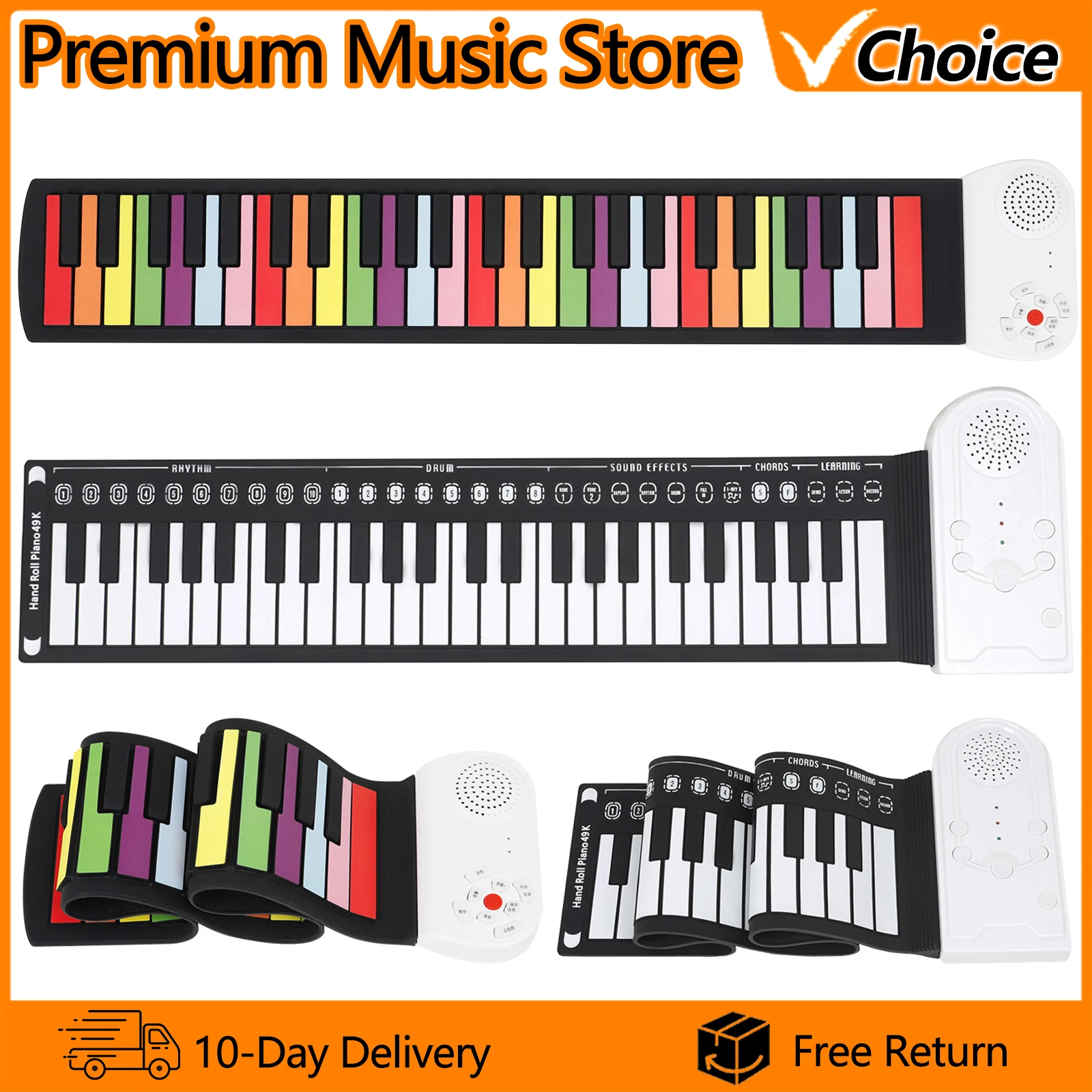 49-клавишный ручной пианино, портативная складная красочная клавиатура, ручной рулон, электрическое пианино, радужный ключ, перезаряжаемый детский подарок
49-клавишный ручной пианино, портативная складная красочная клавиатура, ручной рулон, электрическое пианино, радужный ключ, перезаряжаемый детский подарок