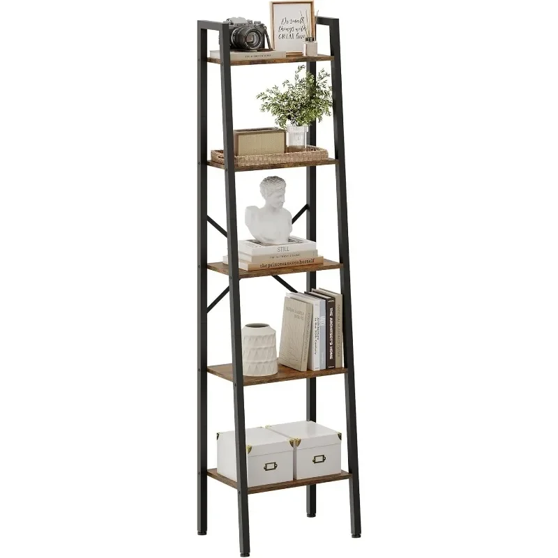 Industrial Ladder Bookshelf, Multifunctional Ladder Shelf, 5-Tier Tall Bookshelf, Open Ladder Shelf Bookcase, for Living Room,
Industrial Ladder Bookshelf, Multifunctional Ladder Shelf, 5-Tier Tall Bookshelf, Open Ladder Shelf Bookcase, for Living Room,