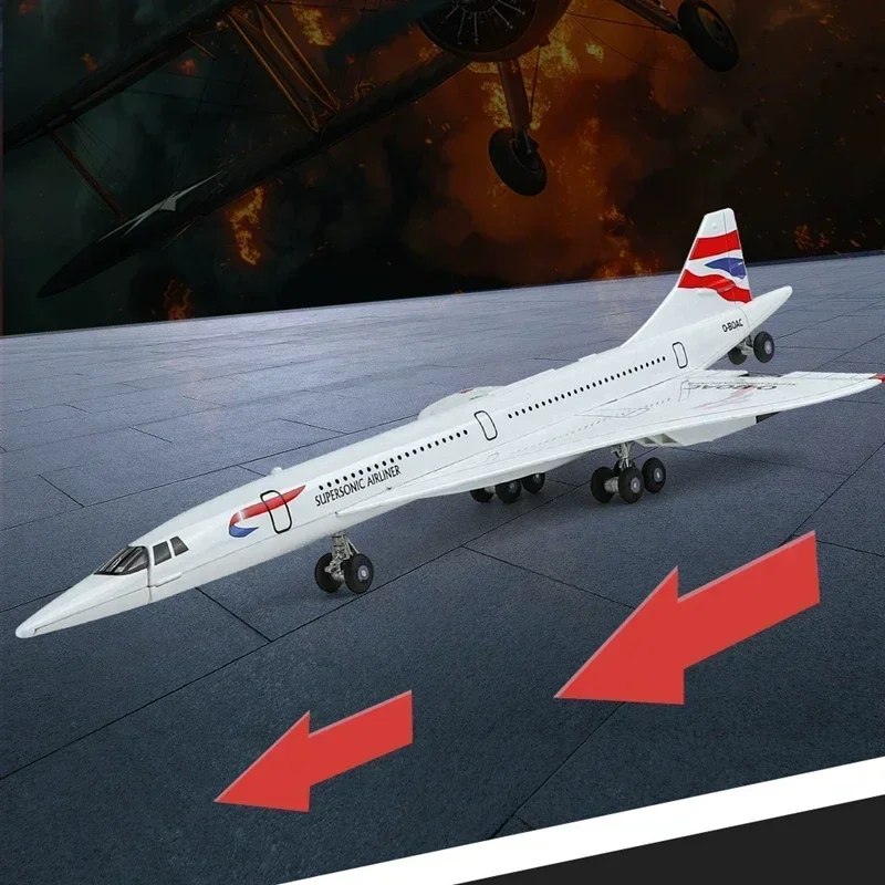 1:168 сплав Concorde сверхзвуковая модель транспортного самолета среднего радиуса действия, металлическая модель пассажирского гражданского самолета, звуковой свет, подарок для детей 
1:168 сплав Concorde сверхзвуковая модель транспортного самолета среднего радиуса действия, металлическая модель пассажирского гражданского самолета, звуковой свет, подарок для детей