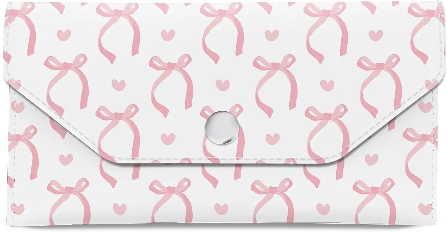 PU Leather Cash Envelope Wallet Cute Budget Organizer for Men Women Reusable Billing Pouch Pink Ribbon Bows
PU Leather Cash Envelope Wallet Cute Budget Organizer for Men Women Reusable Billing Pouch Pink Ribbon Bows